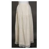 1900s Belle Epoque Cotton Sateen Overskirt