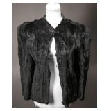 1930s-1940s Dyed Ermine Fur Jacket w/ Silk Lining