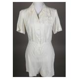 1940s Rayon Ladies Playsuit w/ Ruffled Shorts