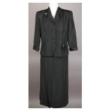 1940s Black Rayon Suit with Accent Bows