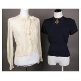 1940s Silk Chiffon and Rayon Blouses Lot