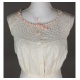 1910s Crocheted Cotton Corset Cover/ Top