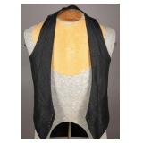 1930s Black Silk Shawl Collar Tuxedo Vest