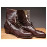 1900s Leather Ladies Lace-Up Boots Size 4.5