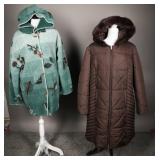 Pair of Womens Size XL Hooded Coats