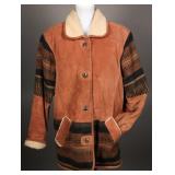 Womens Leather and Cloth Coat Size XL