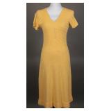 Perfect 1940s Marigold Yellow Boucle Knit Dress
