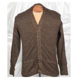 Rare 1920s Mens Brown Wool Cardigan