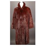 1940s Cognac Summer Ermine Full Length Fur Coat