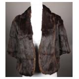 1950s Dark Brown Nutria Fur Cape