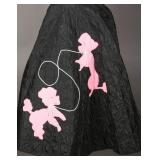 1950s Quilted Rayon Poodle Skirt & Petticoat