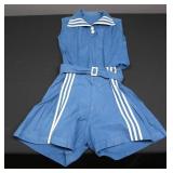 1930s Cotton Chambray Girls Sailor Playsuit
