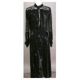 1930s Silk Velvet Dress, Burnout Designs
