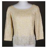 1960s Sequin & Beaded Fringe Top
