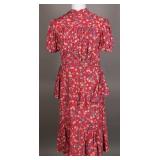 Detailed 1930s Cold Rayon Novelty Print Dress