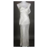 1940s Homemade All Silk White Bias Cut Slip