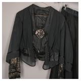Late Victorian Silk and Velvet Blouse and Skirt