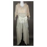 1910s High Fashion Lace Overdress w/ Silk Bows