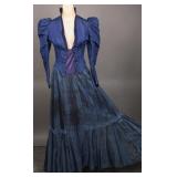 1890s Gilded Age Silk Corset Jacket and Skirt Set