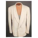 1950s Ivory Silk Tuxedo Jacket by After Six
