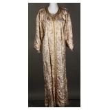 1960s Gold & Purple Paisley Lurex Caftan
