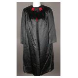 1960s Black Silk, Red Velvet Cocktail Dress Set