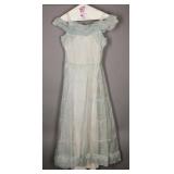 1930s Silk Organza Dress With Ruffles XXS Size