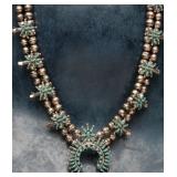 Sterling Turquoise Squash Blossom, 47.6g