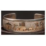 Navajo Sterling Storyteller Cuff Bracelet. 35.23g