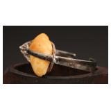 Sterling Cuff, Amber Egg Yoke, 25.7g