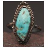 Sterling Silver Ring with Turquoise, 2.3 g