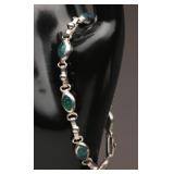 Sterling Silver & Opal Bracelet 7.98g