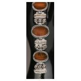 Silver-Toned Tiger Eye Bracelet