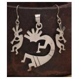 925 Kokopelli Pendant & Earrings, 15g