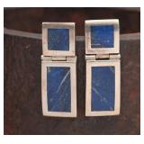 Sterling Lapis Lazuli Earrings, 10.16g