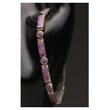 Sterling Opal Sugilite Bracelet, 12.34g