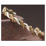 Mixed Metal Twisted Design Cuff Bracelet