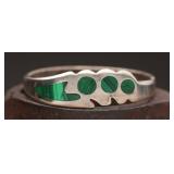 Sterling Malachite Inlay Bangle 42.99g