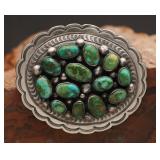 Navajo Sterling Turquoise Belt Buckle, 113.79