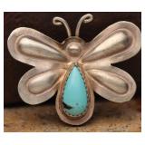 Sterling Silver Butterfly Pin, 6.49g