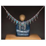 Sterling Squash Blossom Necklace, 314.16g