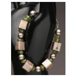 Sterling and Peridot Bracelet, 30.88g