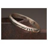 Sterling Etched Bangle 25.56g