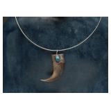Bear Claw Sterling Silver Choker, 8.05g