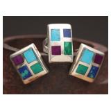 Sterling Ring & Earrings, 37g
