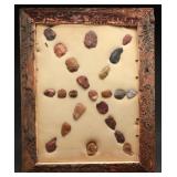 Framed Native American Flint Artifact Display