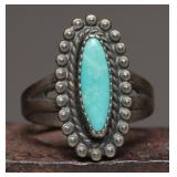 Sterling & Turquoise Ring, Size 6, 3.91g