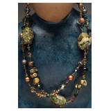 Green Jasper Multi-Strand Necklace, 63.10g