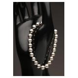 Sterling Silver Bead Bracelet, 11.16g