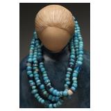 Turquoise Beaded Multi-Strand Necklace